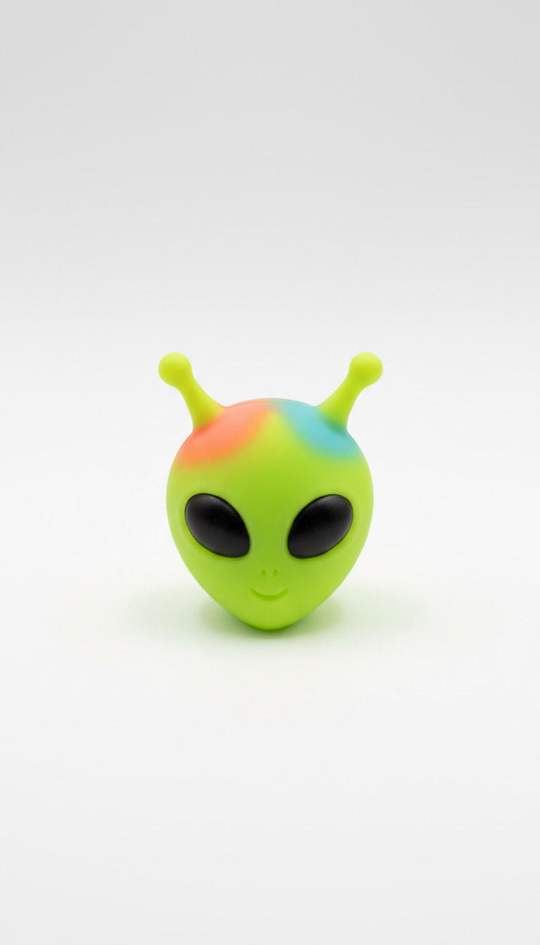 Electric Lime Alien Head Squishy