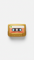 Retro Gold Cassette Tape Squishy