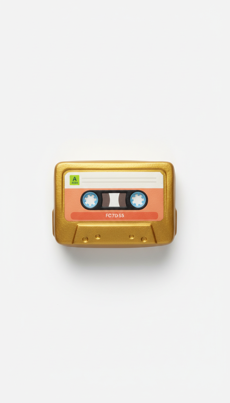 Retro Gold Cassette Tape Squishy